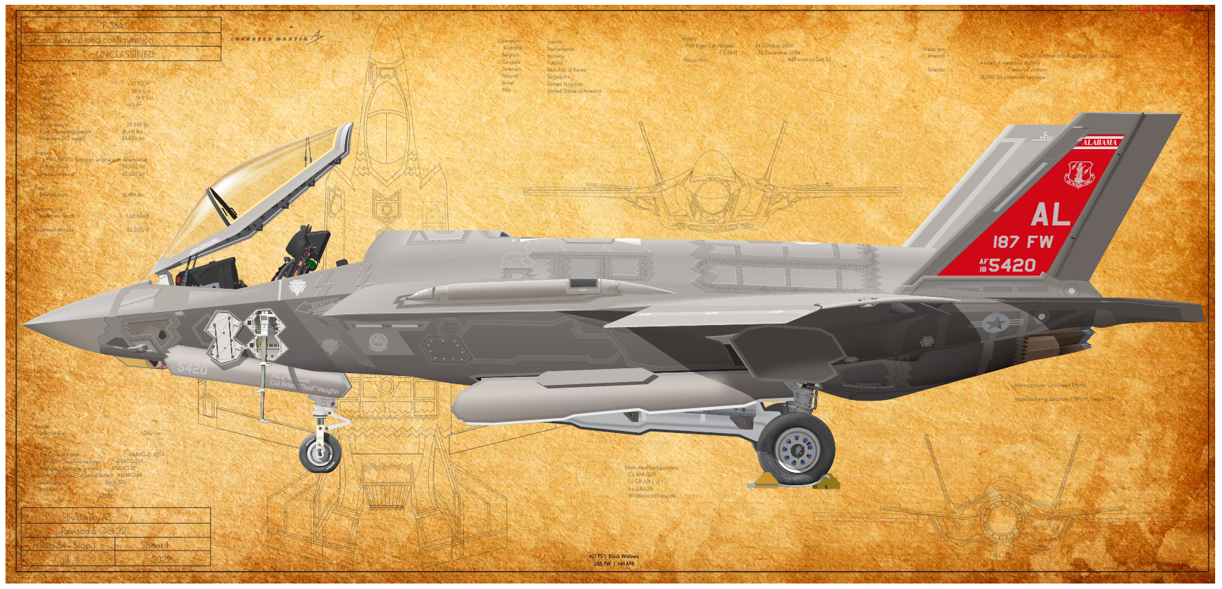 F-35A Lightning II, 100 FS, 187 FW Red Tails, Montgomery ANGB